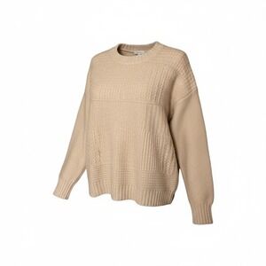 Madewell Merino Wool Textured Cableknit Sweater Blush Tan / Camel Pink XS